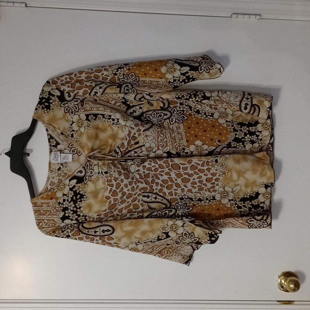 Print 3/4 sleeve blouse